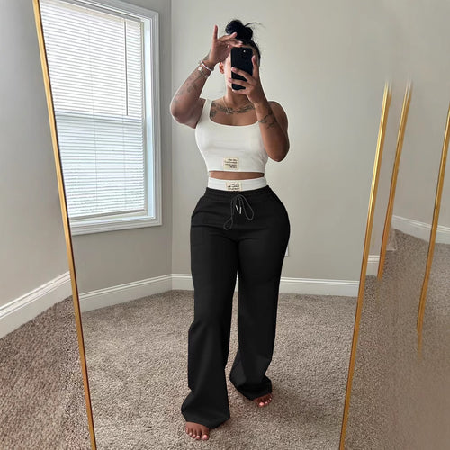 Color-block layered outfit consisting of two pieces