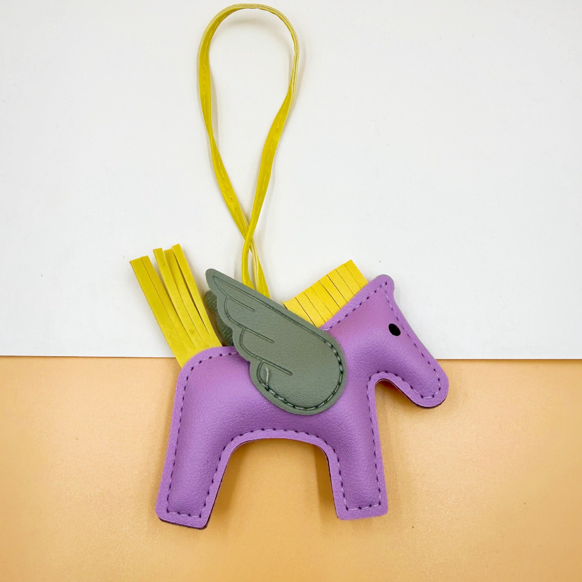 Pu Leather Bag Angel Little Pegasus Keychain Pendant Pendant