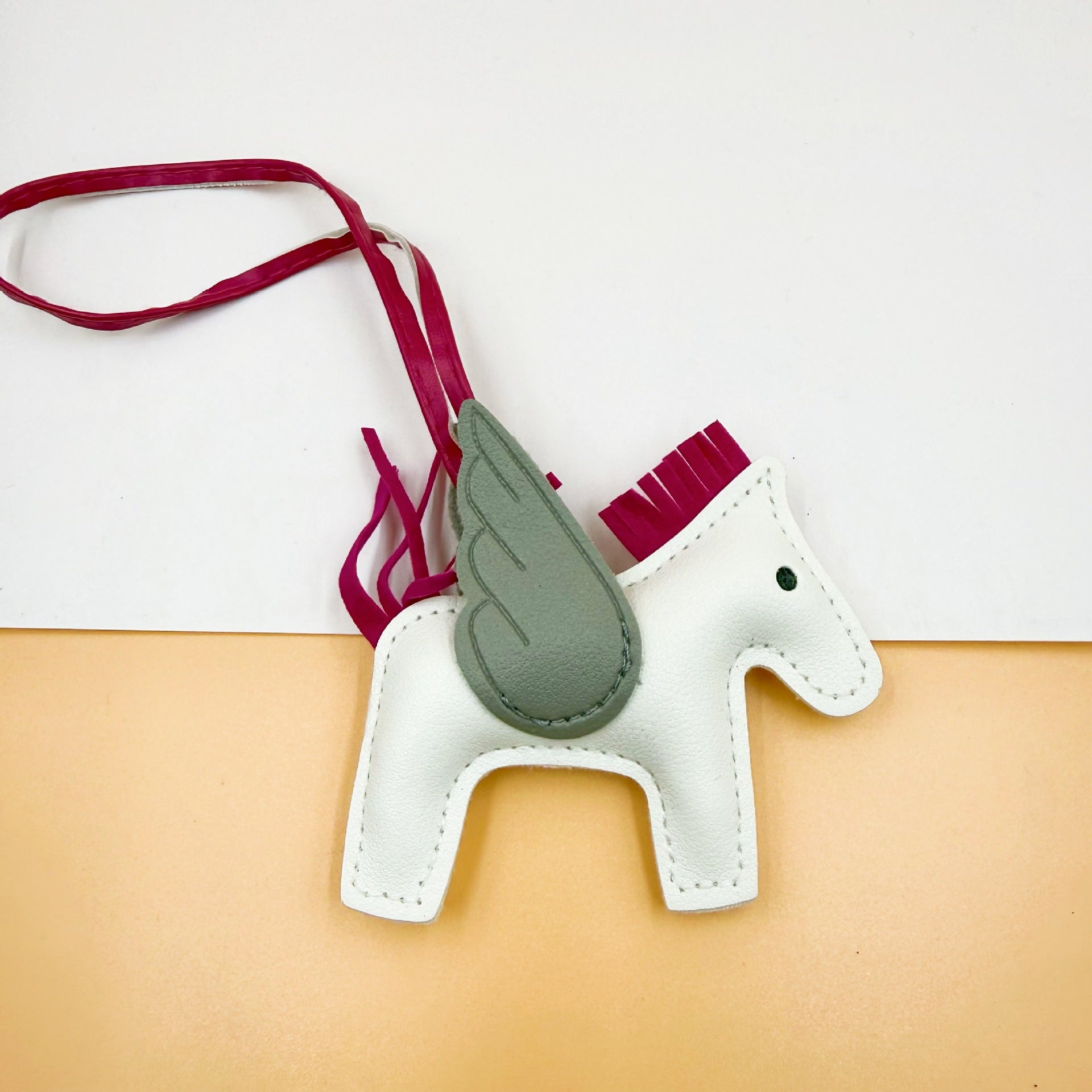 Pu Leather Bag Angel Little Pegasus Keychain Pendant Pendant