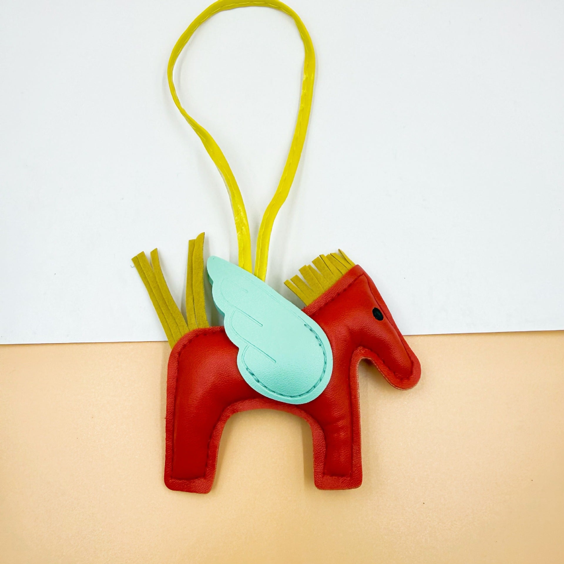 Pu Leather Bag Angel Little Pegasus Keychain Pendant Pendant