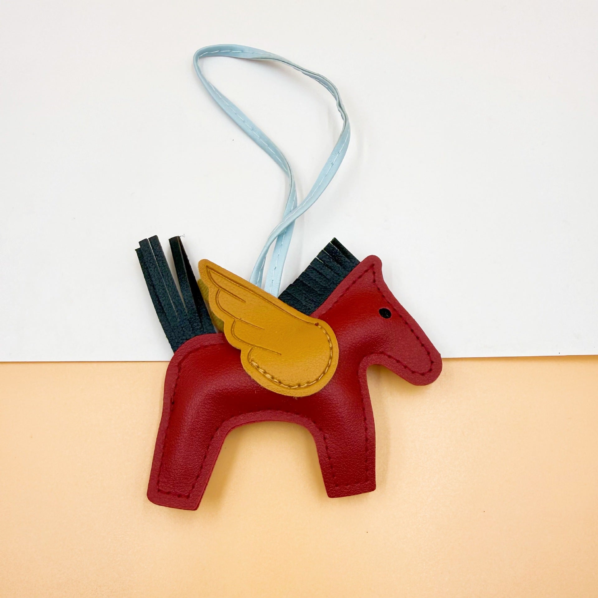 Pu Leather Bag Angel Little Pegasus Keychain Pendant Pendant