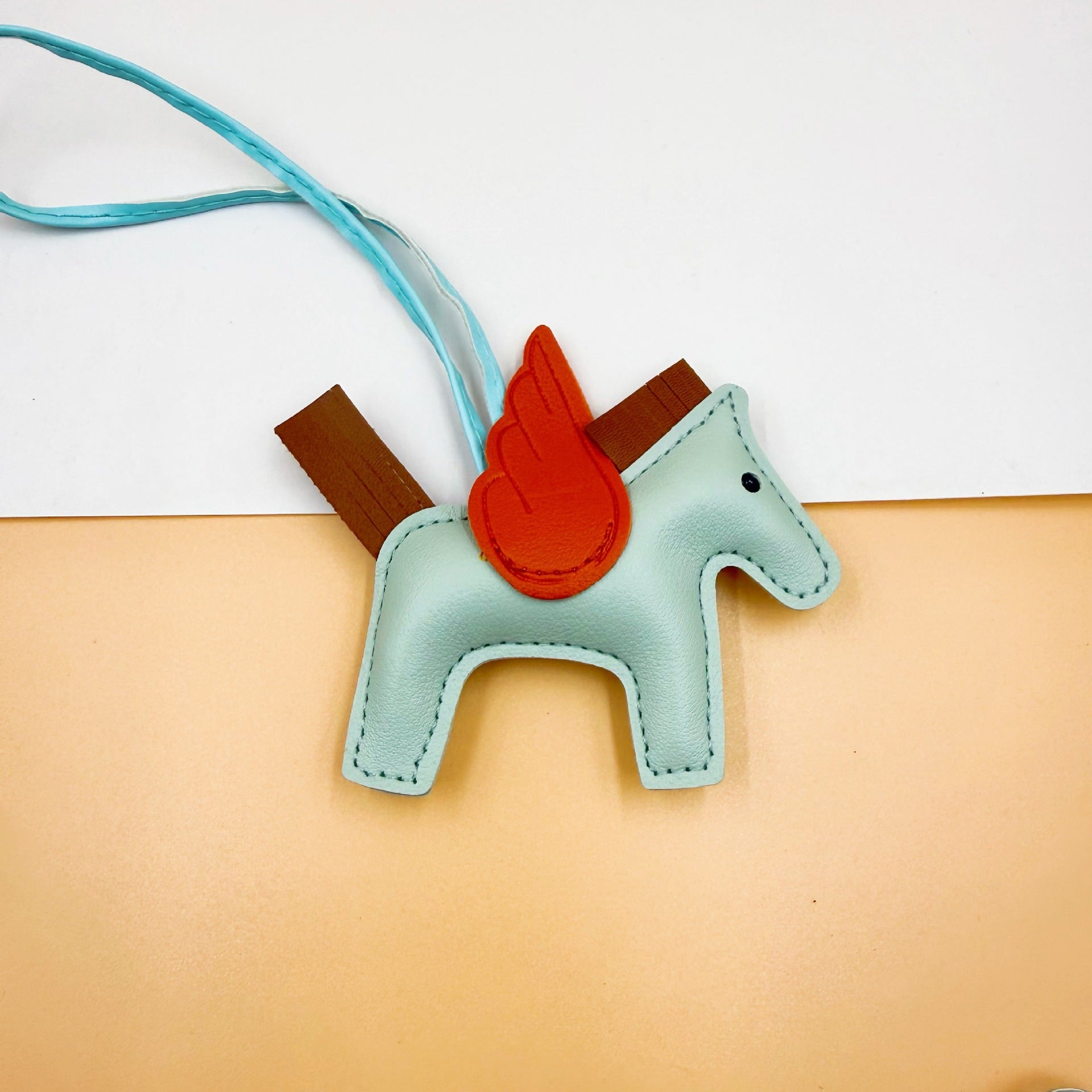 Pu Leather Bag Angel Little Pegasus Keychain Pendant Pendant