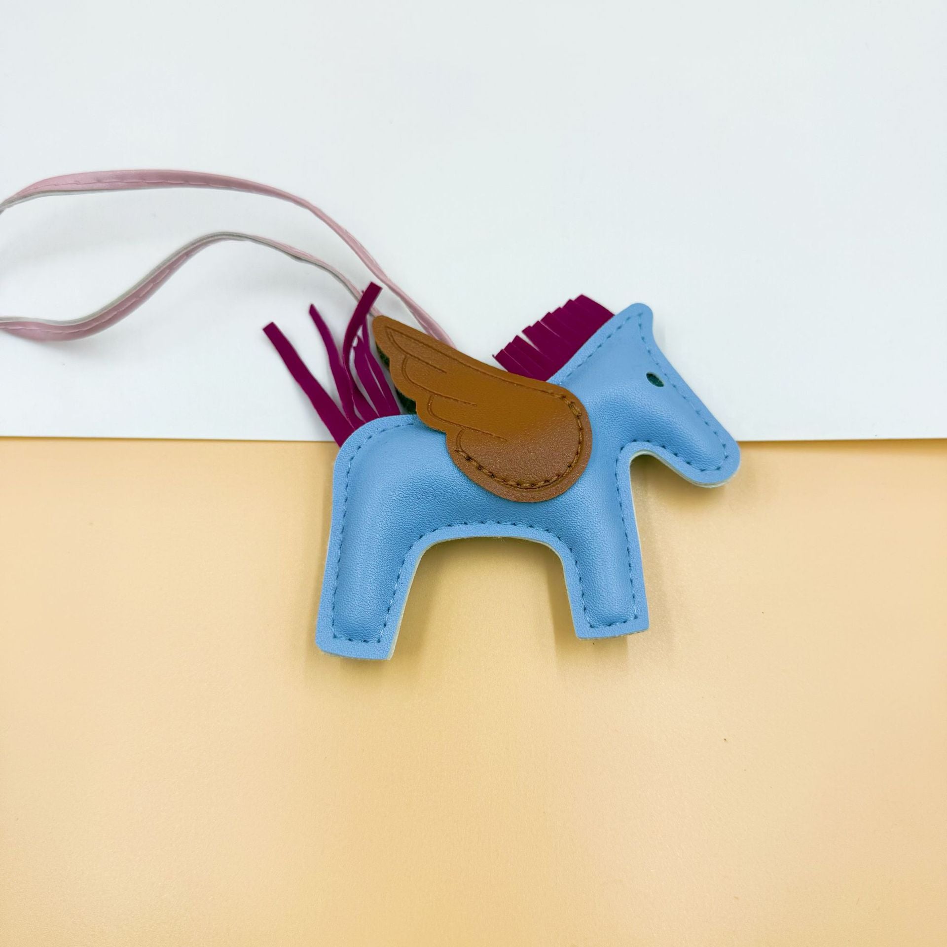 Pu Leather Bag Angel Little Pegasus Keychain Pendant Pendant
