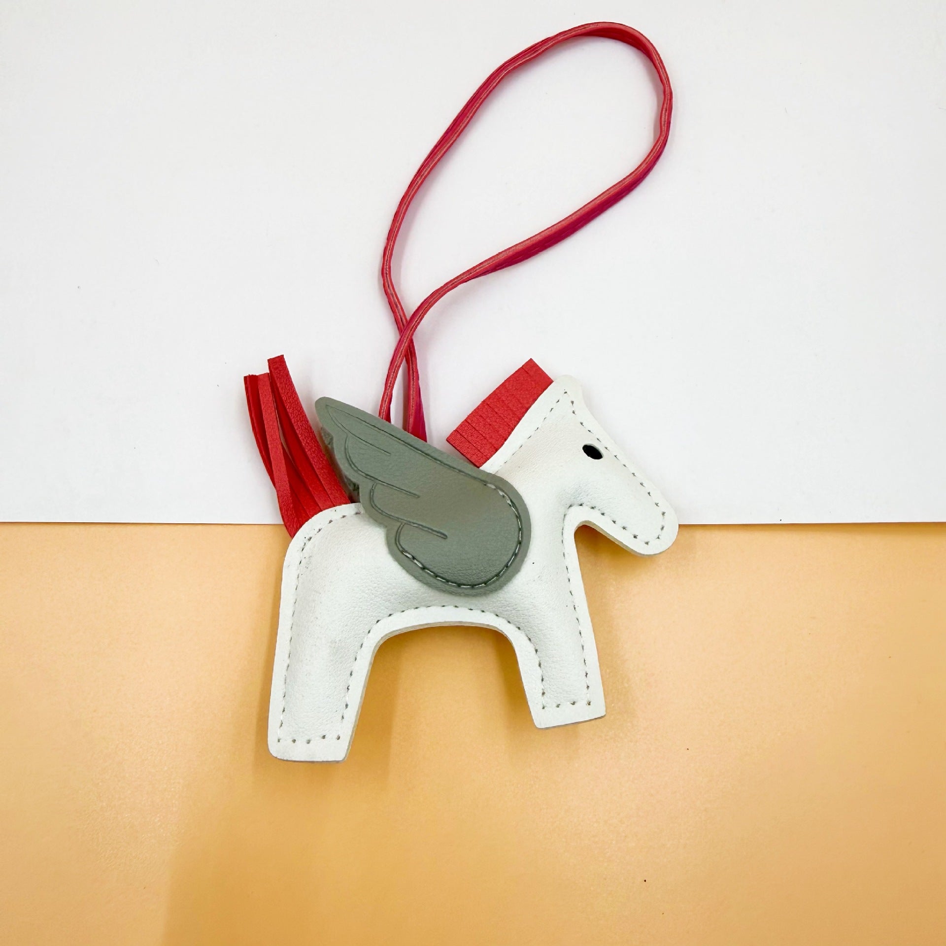 Pu Leather Bag Angel Little Pegasus Keychain Pendant Pendant