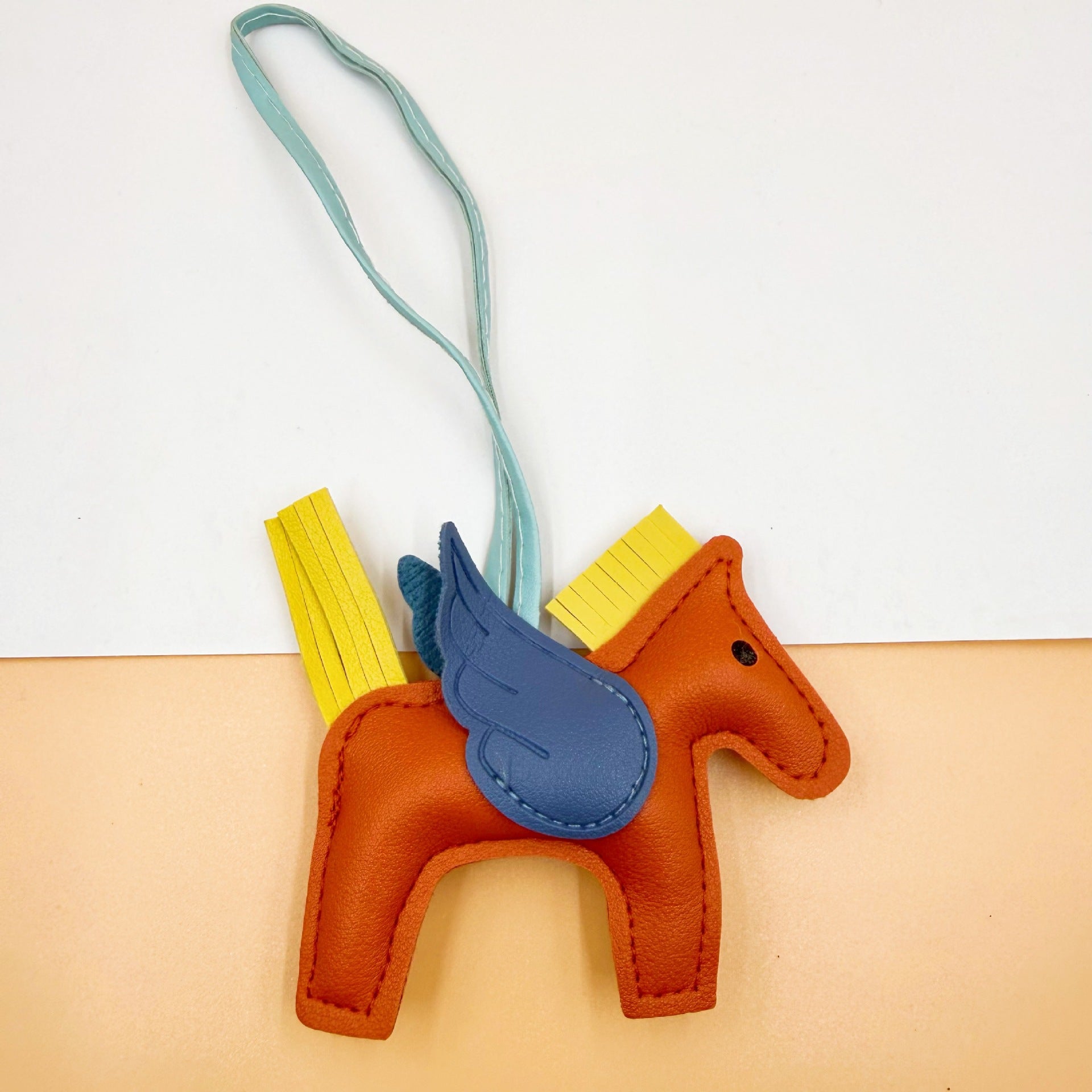Pu Leather Bag Angel Little Pegasus Keychain Pendant Pendant