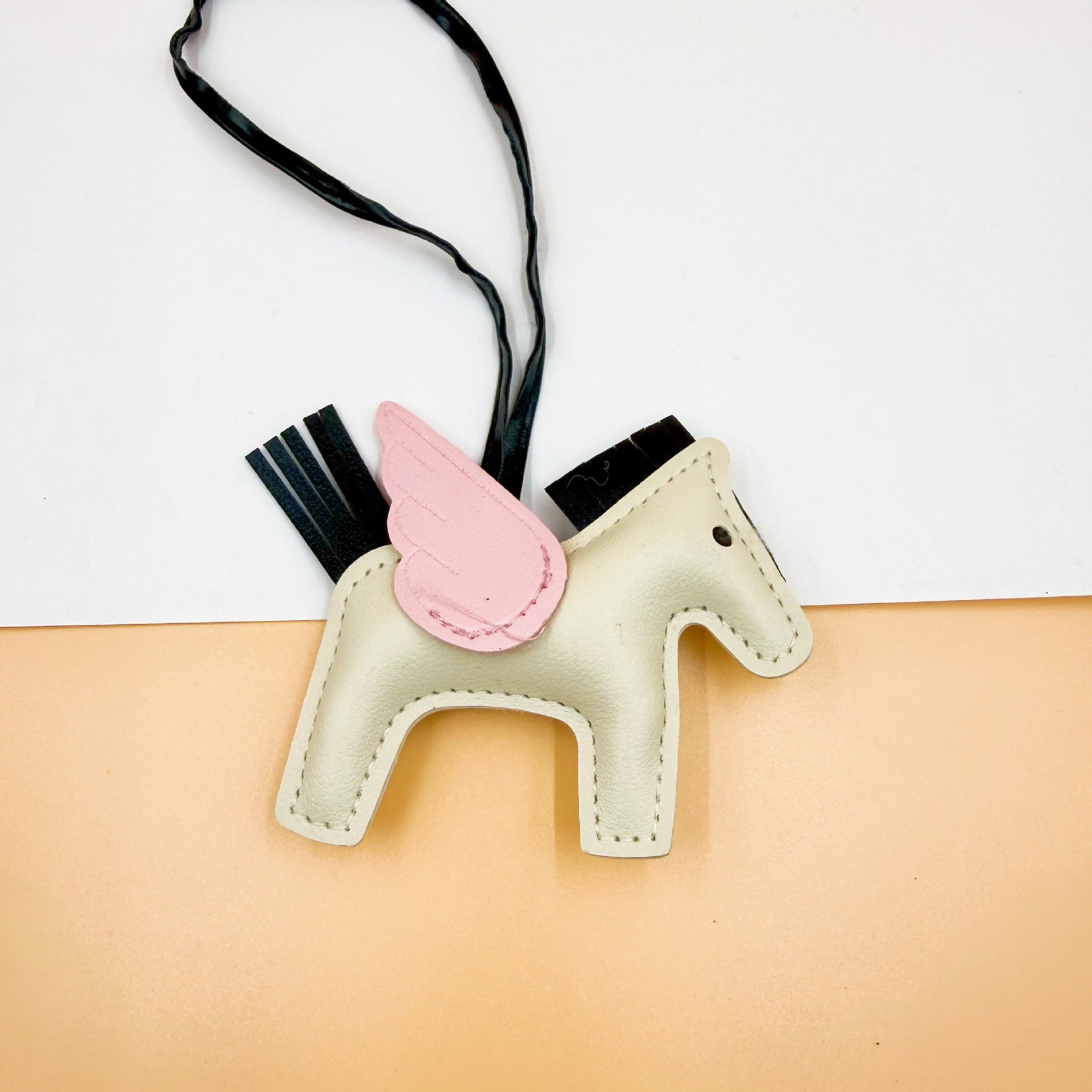 Pu Leather Bag Angel Little Pegasus Keychain Pendant Pendant