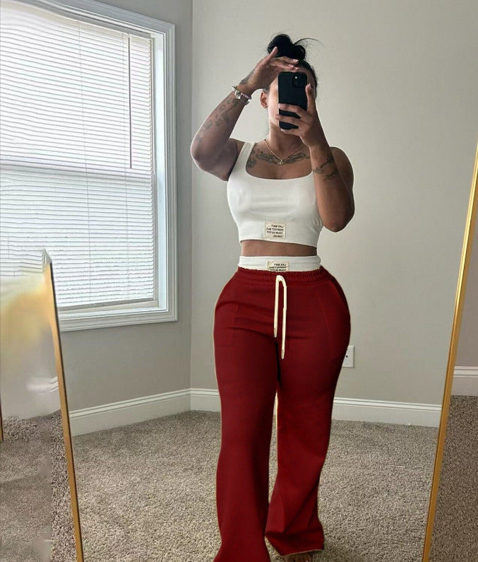 Color-block layered outfit consisting of two pieces