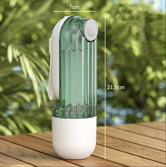 2-in-1 Portable Pet Water Bottle with Drinking Cup and Feeding Bowl