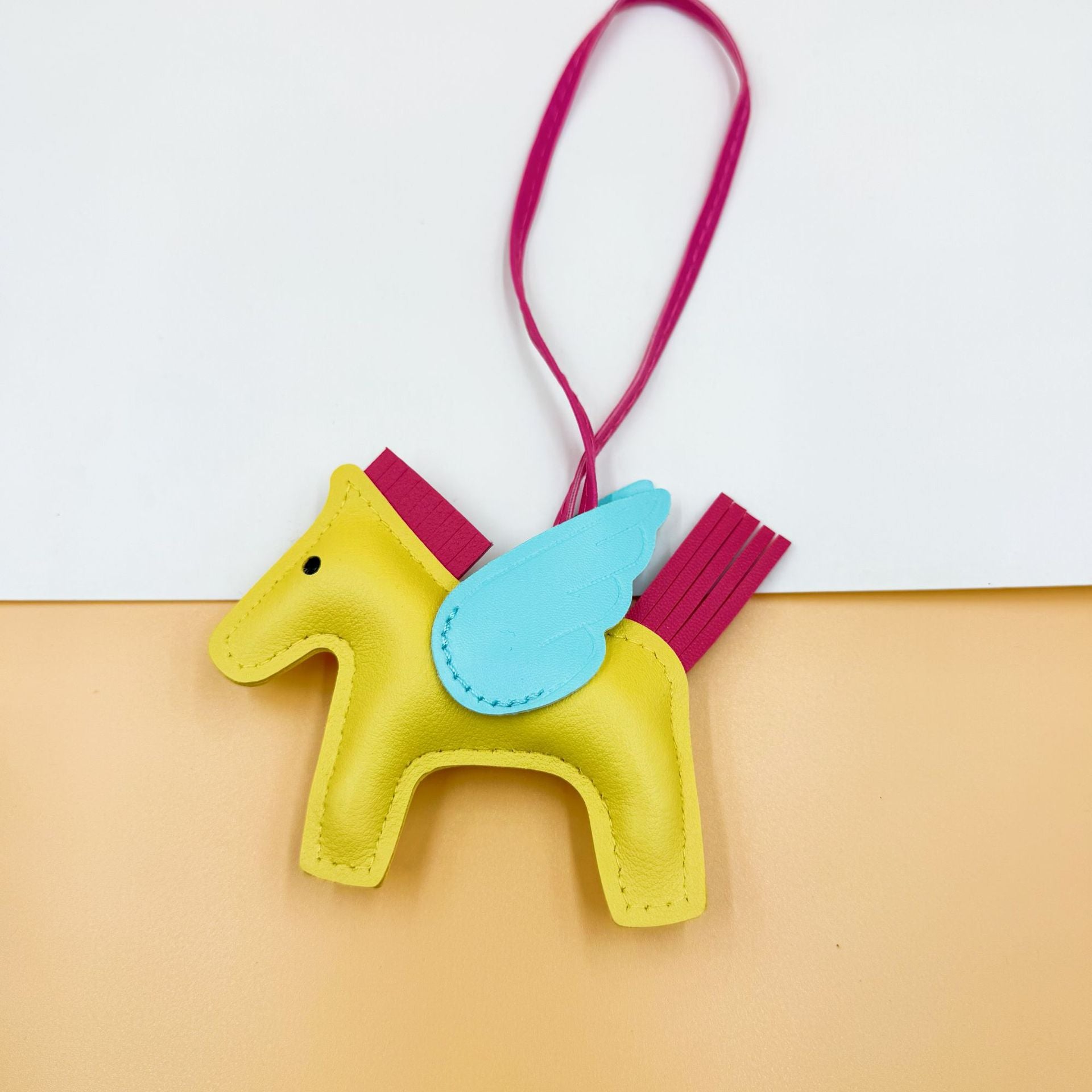 Pu Leather Bag Angel Little Pegasus Keychain Pendant Pendant