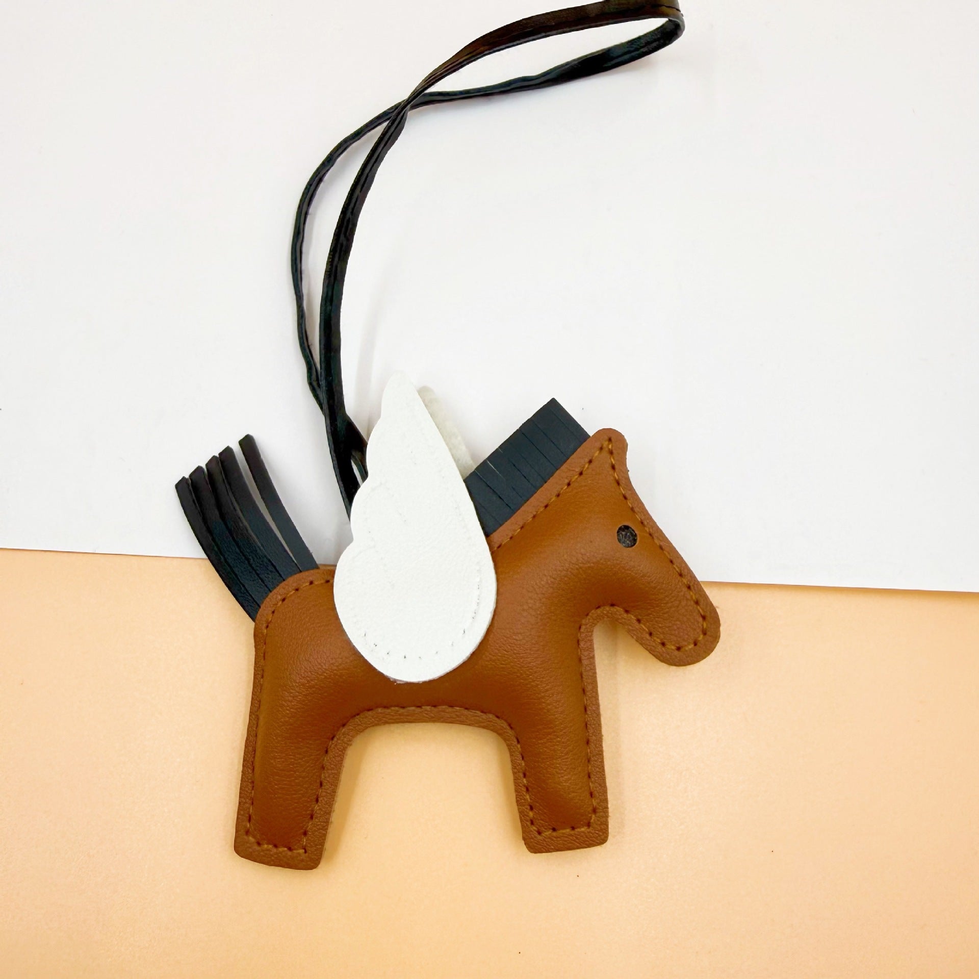 Pu Leather Bag Angel Little Pegasus Keychain Pendant Pendant