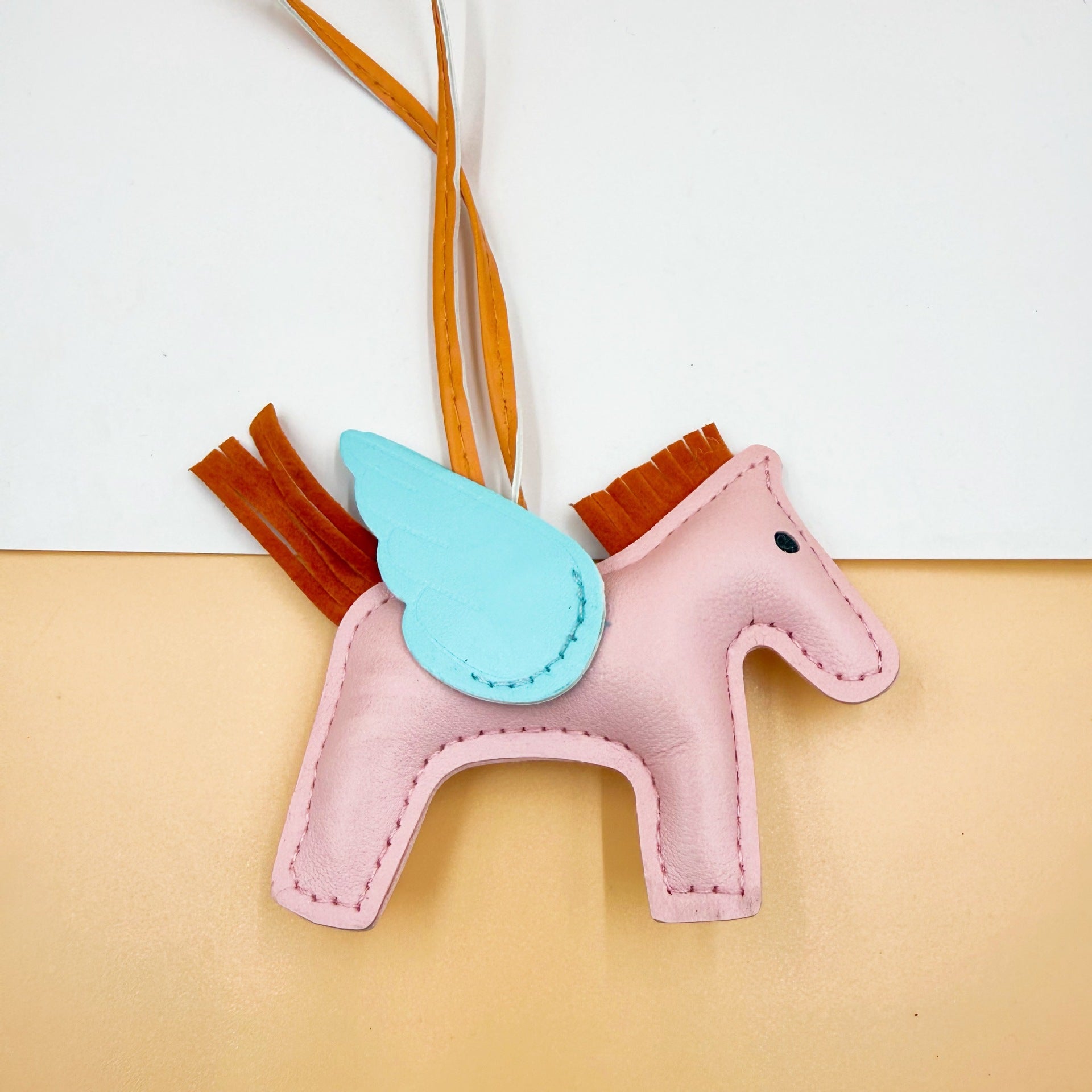 Pu Leather Bag Angel Little Pegasus Keychain Pendant Pendant